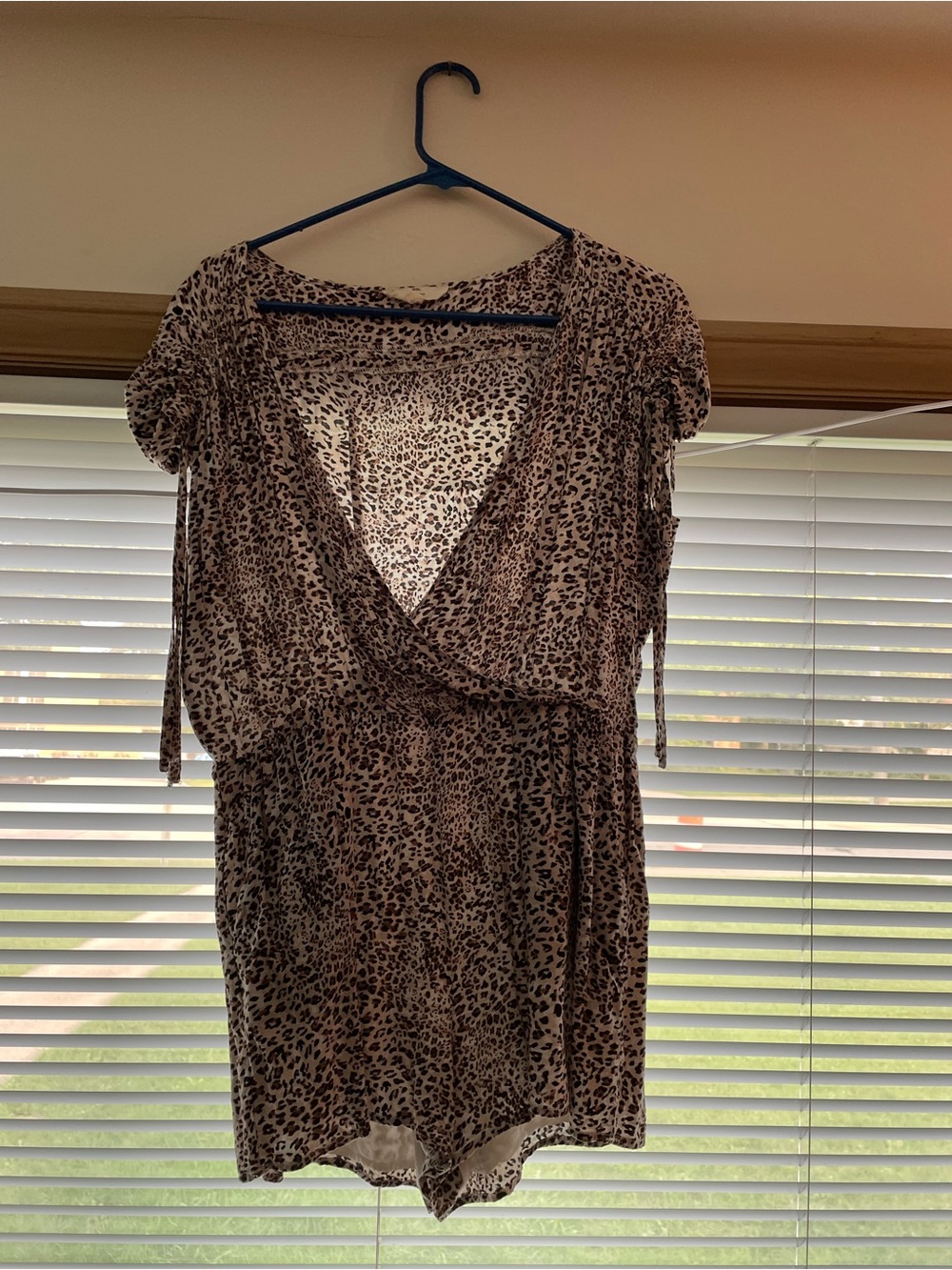 Leopard Print Short Sleeve Romper